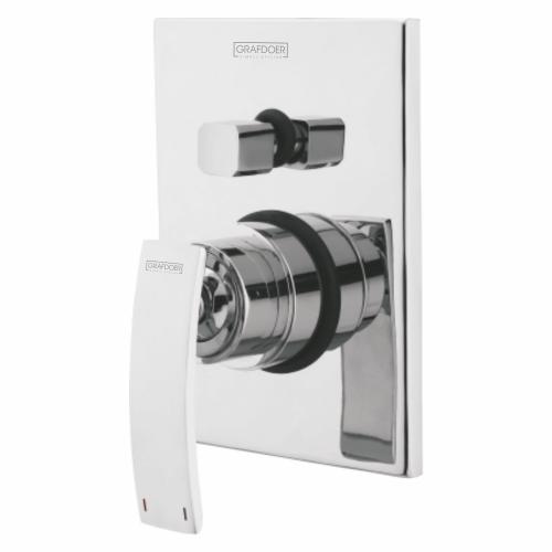 Single Lever Concealed Diverter Three Inlet exposed parts kit consisting of operating lever & wall flange 